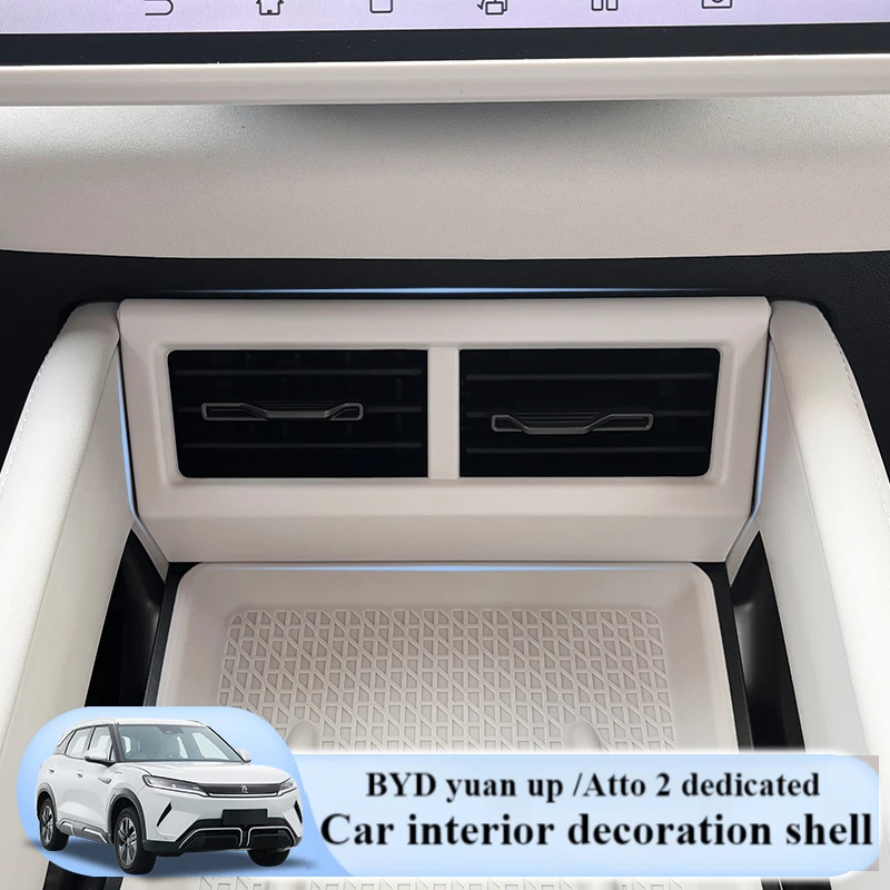 For BYD Yuan UP/Atto 2 Center Console Gear Shift Panel Cover Anti-Scratch Decoration Frame White Pink Color Matched Interior