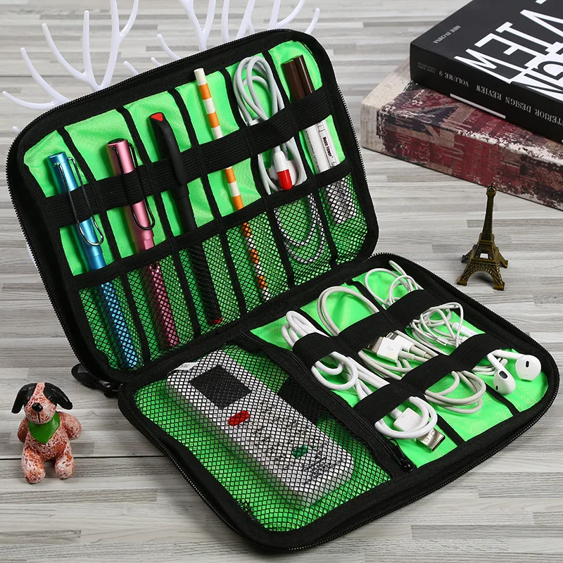 Outdoor Travel Kit Waterproof Nylon Cable Holder Bag Electronic Accessories USB Drive Storage Case Camping Hiking Organizer Bag 6