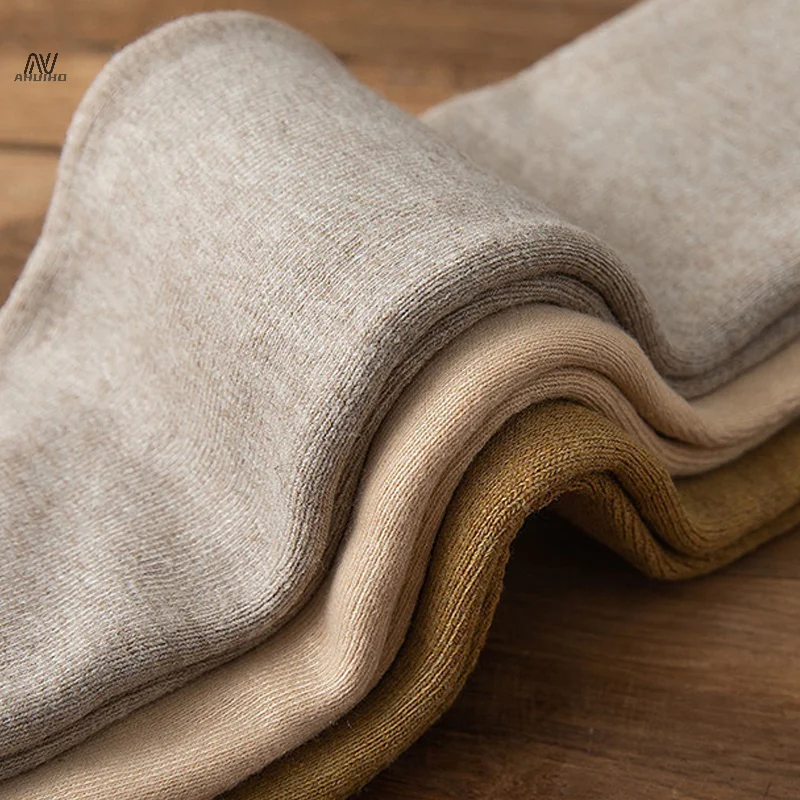 Winter Solid Color Over-The-Knee Thickened Knee Pads Warm Plus Fleece Long Socks