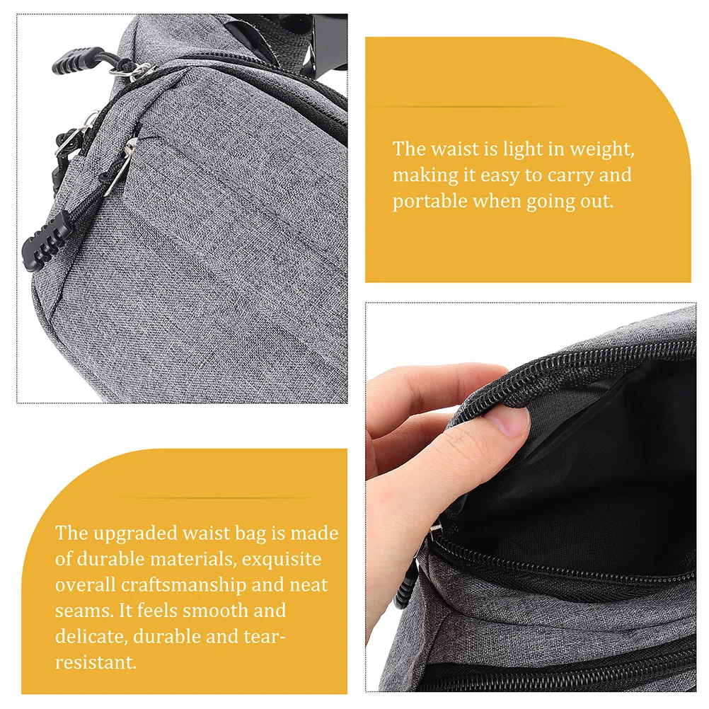 

2Pcs Male Adjustable Waist Bag Compact Business Casual Chest Pouch Multi-Function for Leisure Walking Dating Outings