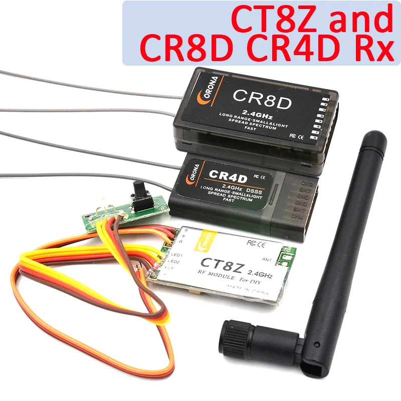 Corona 2,4 GHz DIY-module CT8Z (DSSS) met ontvanger C8RD of CR4D Converteer zender naar 2,4 GHz-systeem