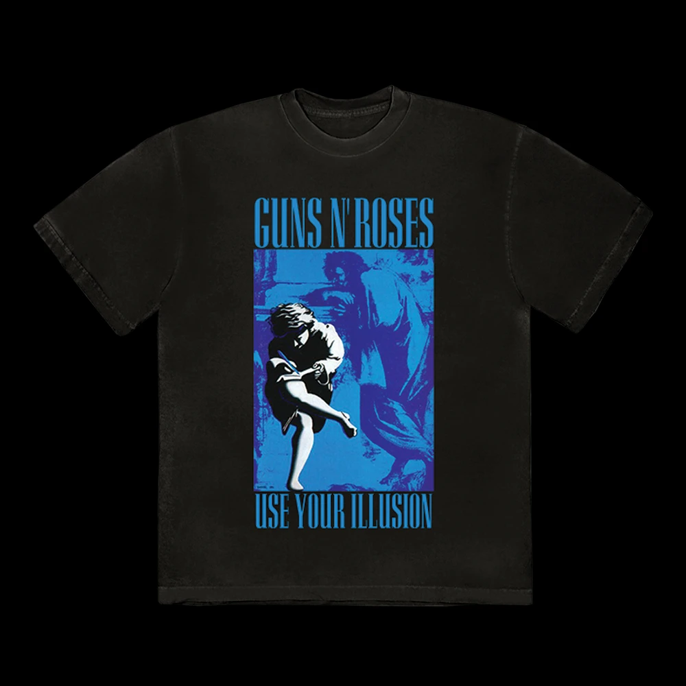 Use Your Illusion I Guns N' Roses Band T-Shirt Cotton Graphic Tee Men Women Summer Streetwear