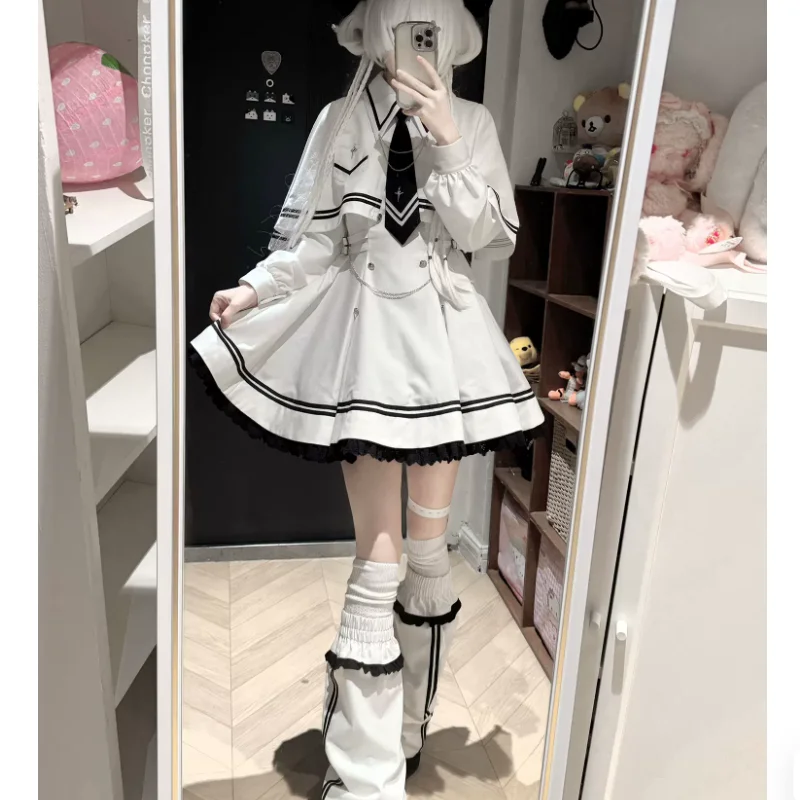 Atmosphere Vitality Star Charm Command Dress Four Piece Set Sweet Cool Sailor Dress Lei Style Dress Cloak Leg Set
