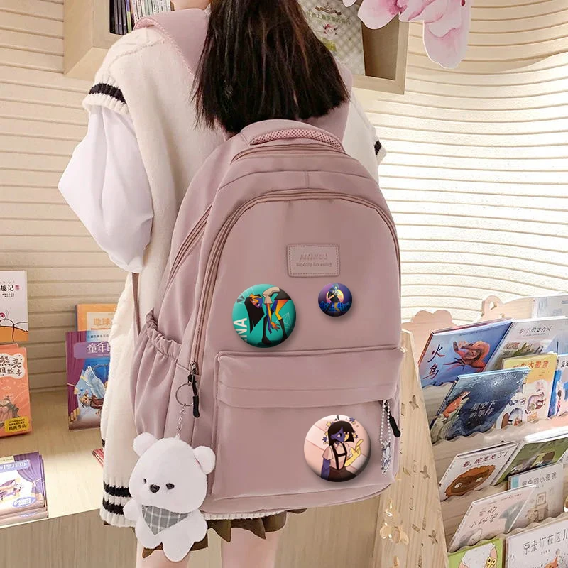 Ena الرسم الجمالي المطر روك زر دبوس الكرتون شارة دور اللعب اليدوية صفيح بروش لحقيبة الظهر الملابس الديكور هدية