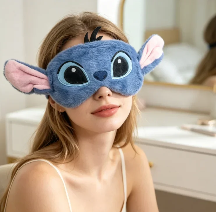 1pc Disney Stitch Eye Mask, Perfect For Travel, Bedtime Essentials, Lightweight, And Party Gifts,Sleep Mask，Hairband