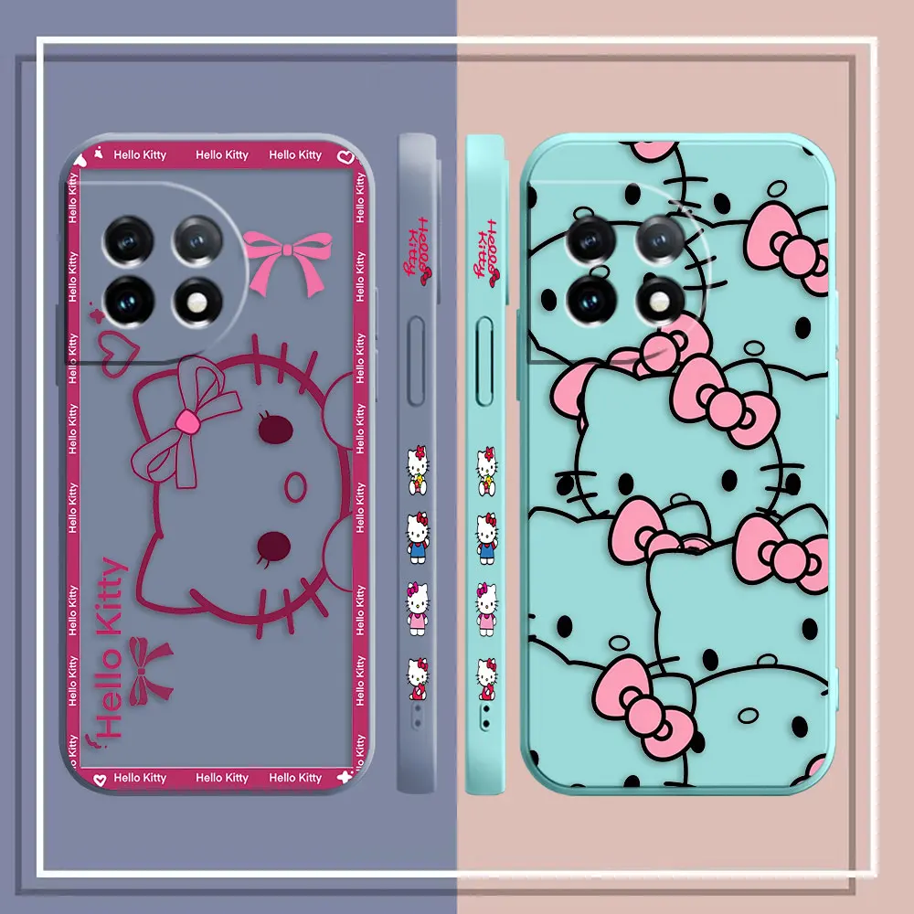 Case For Oneplus 5 5T 9 9R 6 6T 8 8T 7 ACE 2V NORD 2 3 Lite Pro Colour Case Cover Fundas Cqoues Shell Capa Pink Hello K-Kitty