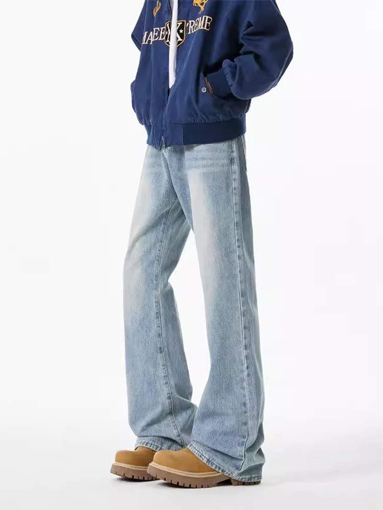 

Retro American Waed Men's Jeans Autumn Winter High Street Casual Loose Straight Leg Jeans Youth Trend Cotton Polyester Blend