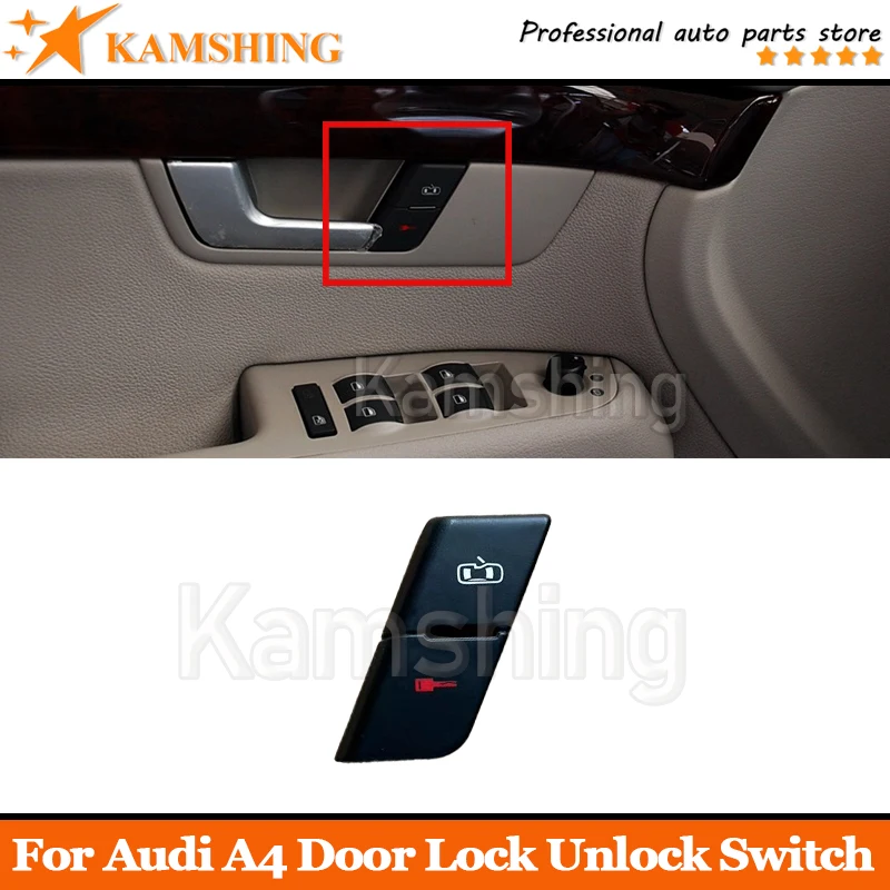 สำหรับ Audi A4 2003 04 05 06 07 08ตัวล็อคประตูเซ็นทรัลล็อคปุ่มควบคุมด้านคนขับฝั่งซ้ายด้านหน้า