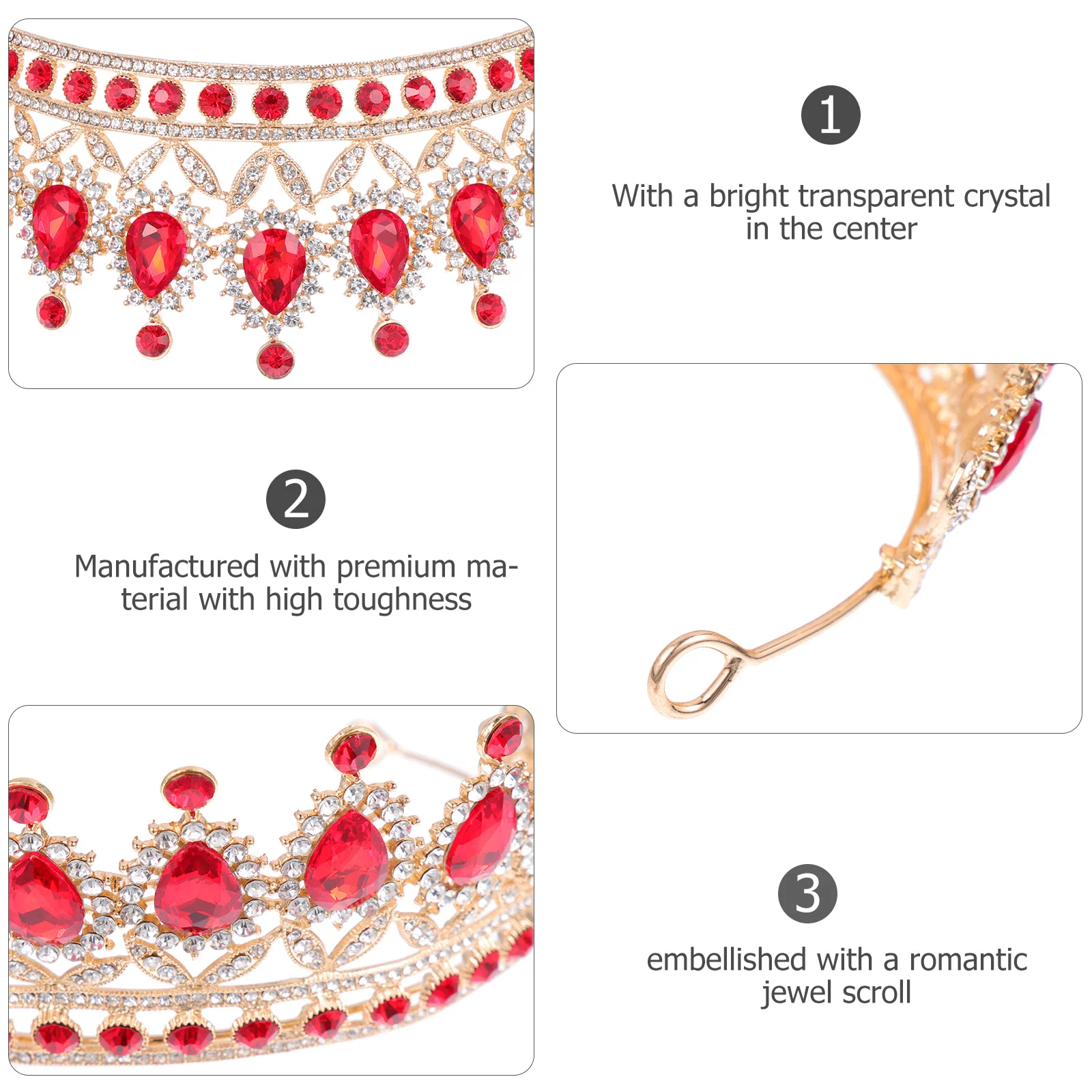 Corona de princesa con diamantes de gota de agua, diademas para bebé, tocado con diamantes de imitación, accesorio para el cabello dulce, garra de cobre nupcial, señorita distintiva