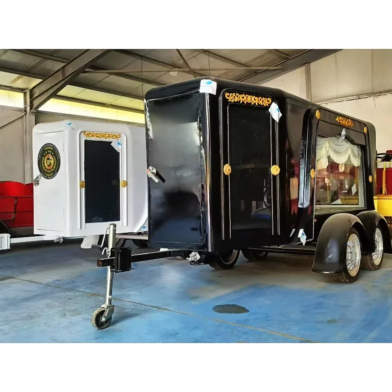 Customized Hearse Trailer Factory Stock Multiple Color Optional White Funeral Trailer For Funeral Parade Display