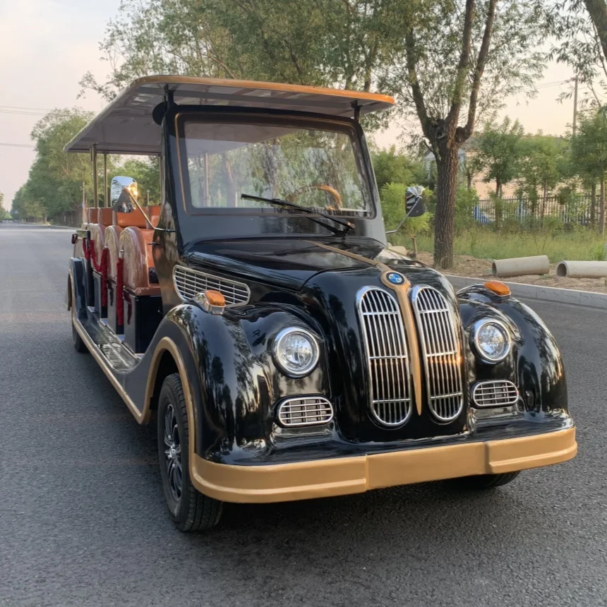 High Quality Electric Antique Vintage Classic Car 7KW High Power Sightseeing Golf Push Cart Recruiting Agents Classic Cart