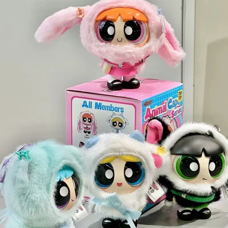Toptoy The Powerpuff Girls Cloak Series Surprise Blind Box Vinyl Figurine Pendant Trendy Toy Figurine Cute Ornament Toy Gifts