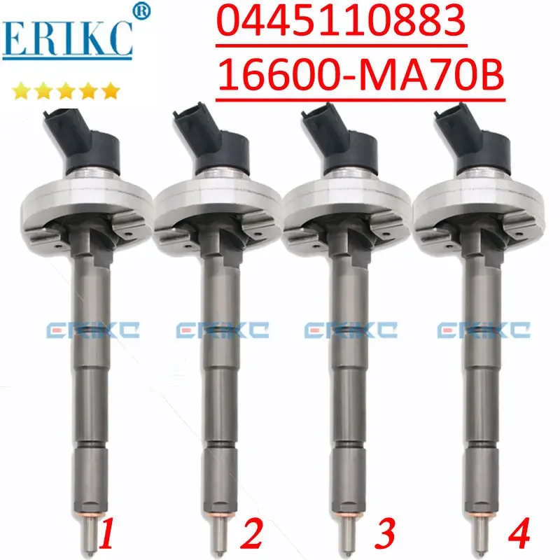 4PC 0445110883 Diesel Inyector 0445110 883 Common Rail Injector 0445 110 883 for Bosch RENAULT Nissan 16600 MA70B 16600MA70B