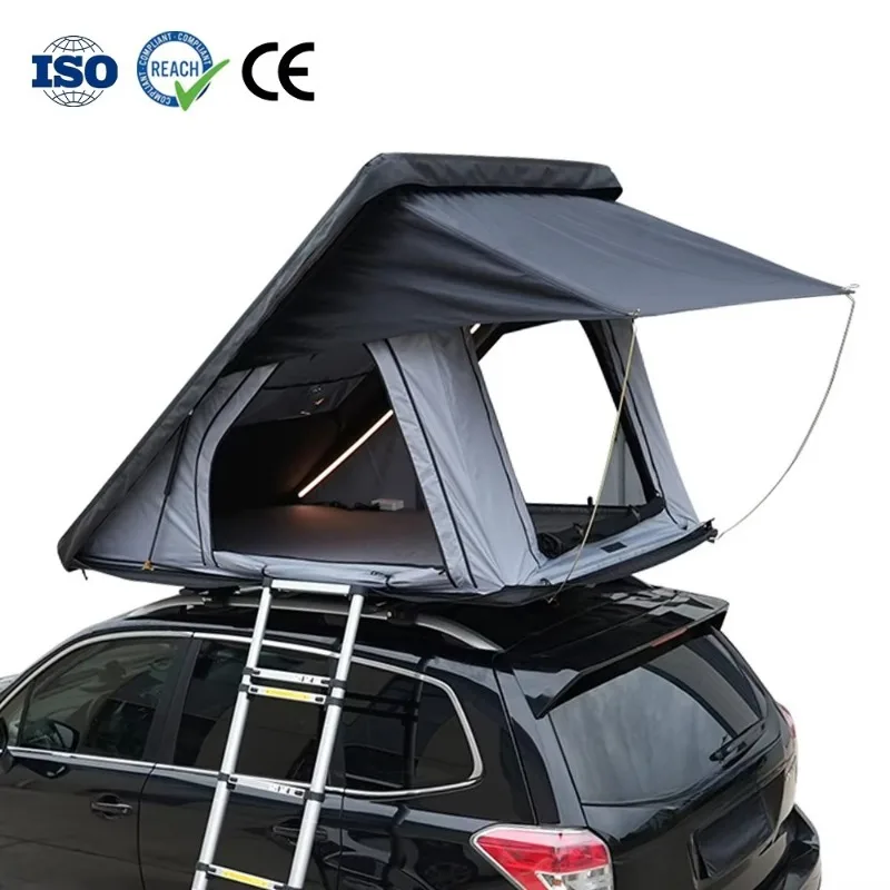 Folding Soft Shell Rooftop Tent with Side Awning for 4WD Outdoor Camping Road Trip Travel
