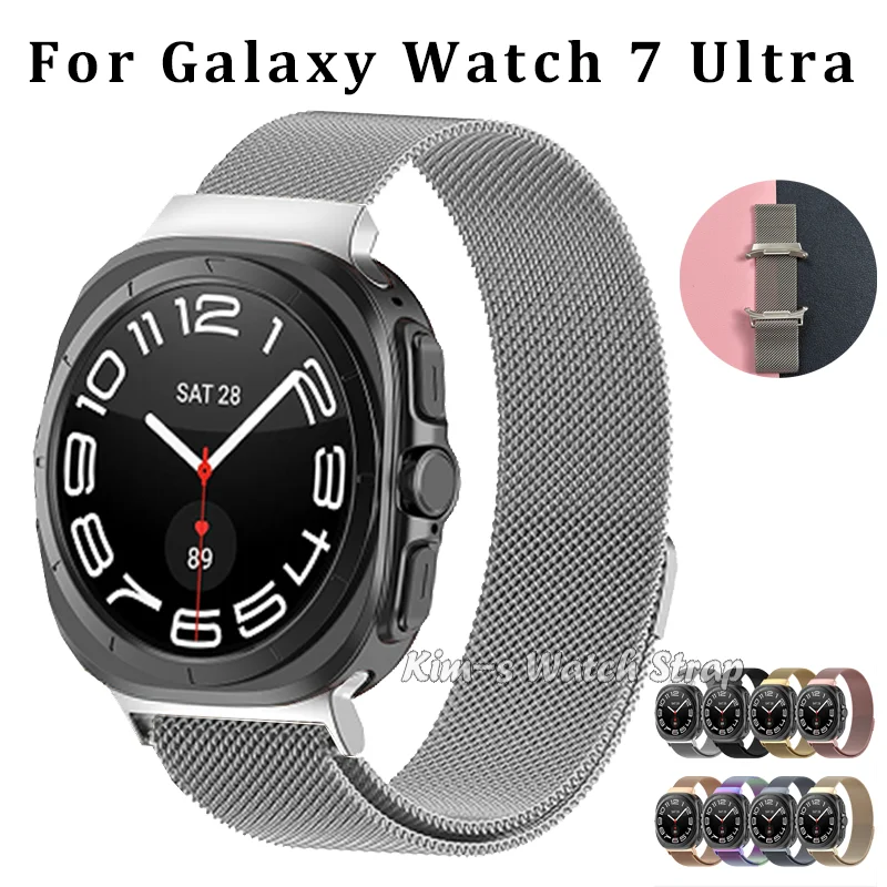 

Magnetic Stainless Steel No Gaps Band for Samsung Galaxy Watch 7 Ultra 47mm Milanese Strap for galaxy 7 ULTRA 47MM Loop Bracelet