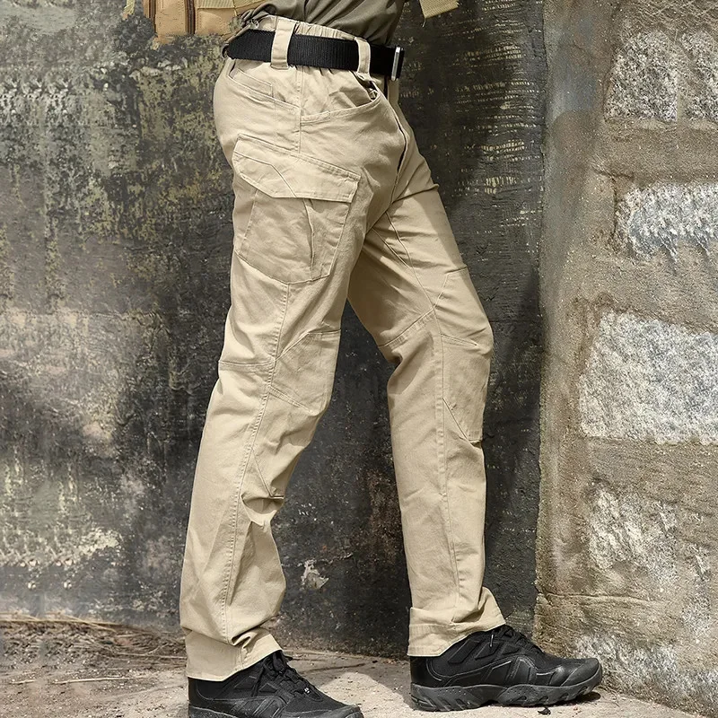 

Men's Elastic Tactical Pants Cargo Long Trousers Cotton SWAT Combat Hunting Camping Army Outdoor Hiking Climbing Pocket Overalls