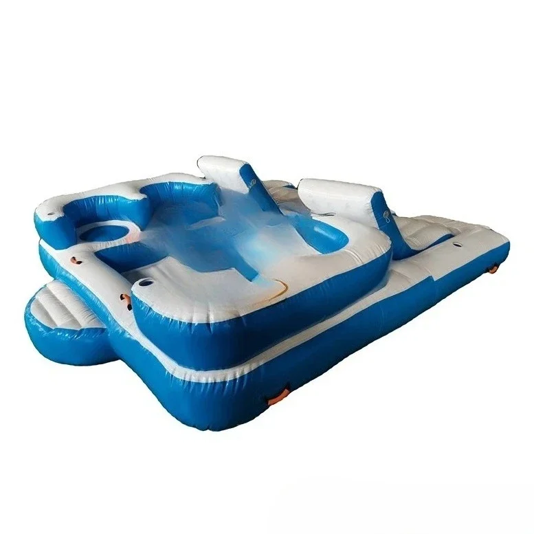 New Design Inflatable Water Floating Island Lounge Manufacture Inflatable Water Floating Sofa Toys