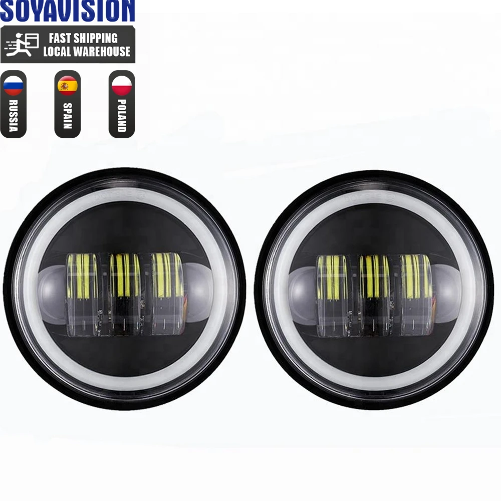 Voor Harley 7 "Led Projector Moto Koplamp + 4 1/2 Fog Passeren Lichten Voor Touring Electra Glide7 Inch koplamp Beugel Onderdelen
