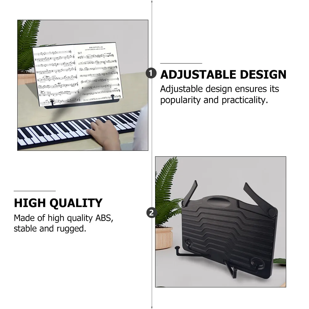 Portable Adjustable Desktop Book Reading Stand Music Sheet Holder for Tablets Recipes Cooking Scores Lightweight ABS Stable