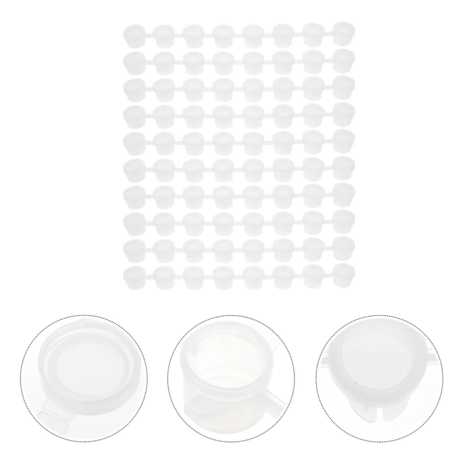 

40Pcs Empty Paint Pots Pod Strips 3Ml Each Clear Plastic Storage Case with Tight Seal Lids for School Art Craft Painting
