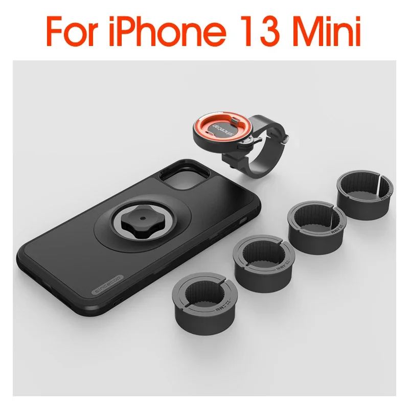 Fiets-/motorfiets telefoonhouder met schokbestendige hoes voor iPhone 17/16/15/14/13/12/11 Pro Max, mountainbike motorfiets stuurhouder