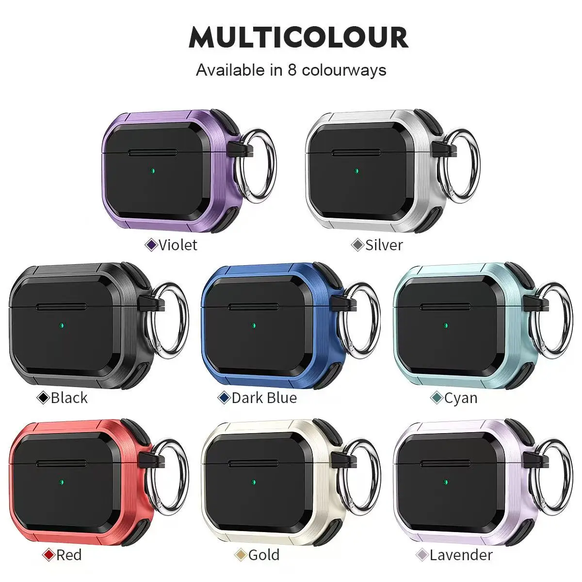 

Advanced Titanium Battle Armor Earphone Case For Airpods 4 Gen PC Business Protector Cover With Hook For Airpods Pro 2 Pro2 3