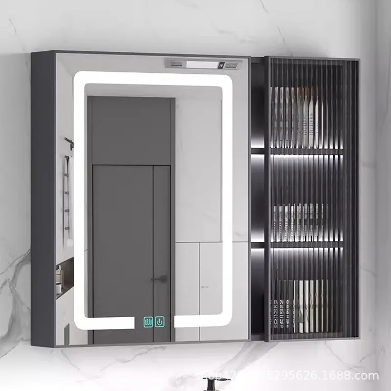 Bathroom mirror cabinet Changhong glass door dressing mirror cabinet separate toilet wall-mounted intelligent lighting defogging