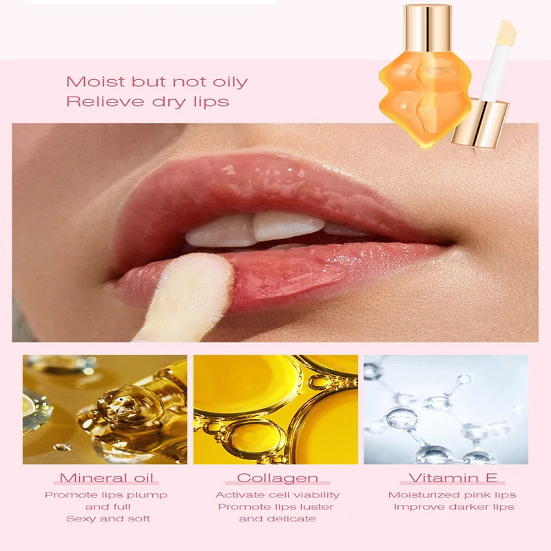 Lip Plumping Lip Line Melhorar a elasticidade labial Não pegajoso Brightening Lip Color Hidratante Lip Enhancing Oil