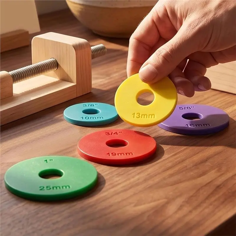 WCS-10Pcs Dough Thickness Measuring Gauge Adjustable Spacer Discs 3/8