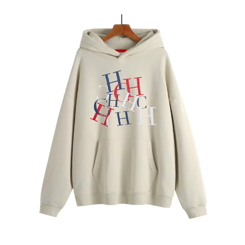 CHCH  2023 Autumn Winter Women's Hoodies Warm Oversize Luxury Print Letters Fleece Loose High Quality Hooded Sweatshirt