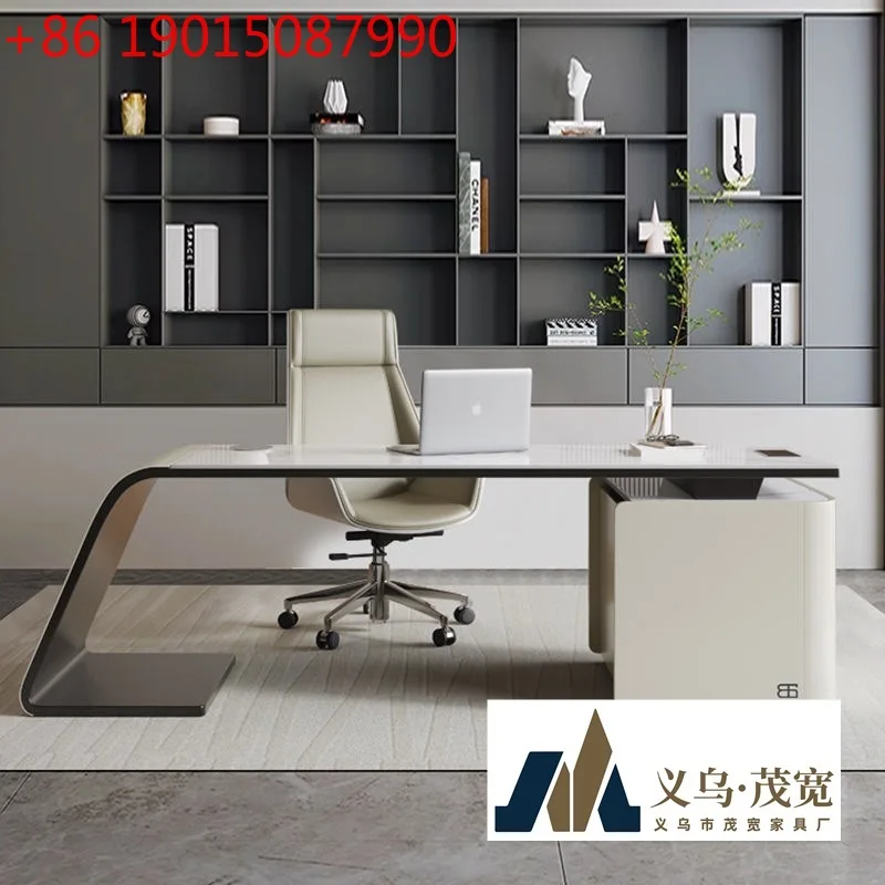 

Итальянский светлый роскошный минималистичный стол для гостиной, большой длинный угловой компьютерный стол из цельного дерева