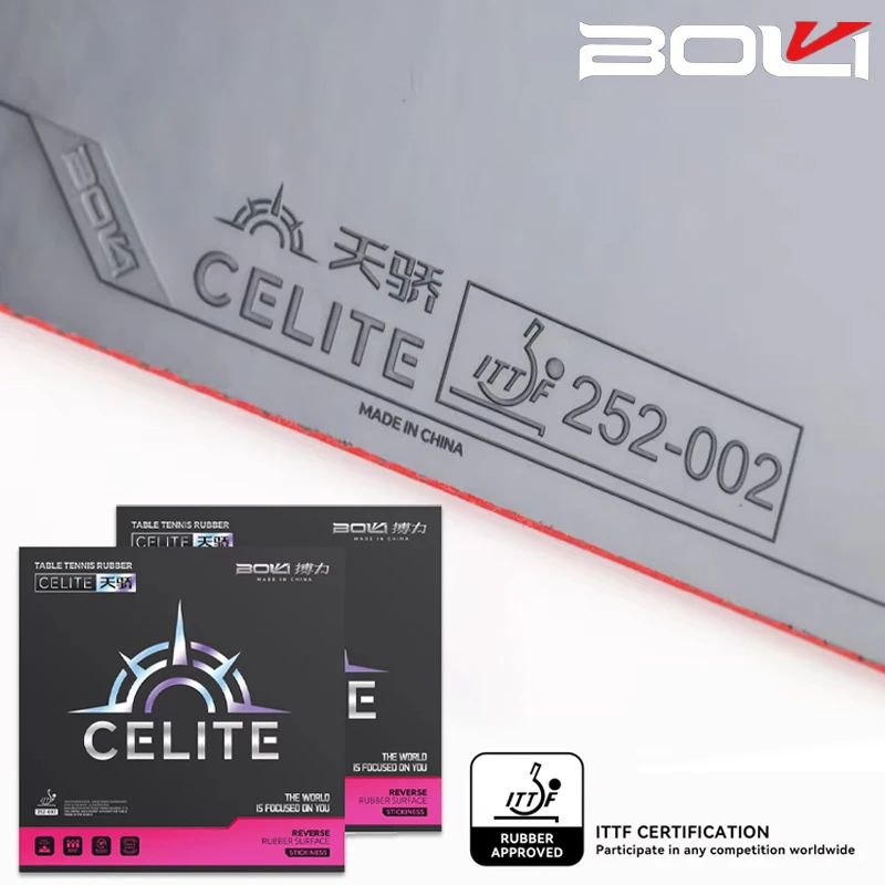 

BOLI CELITE, одобренный ITTF, резиновый лист для настольного тенниса, нелипкая резина для пинг-понга с шипами 2,1 мм, губка для торта, красная, черная резина