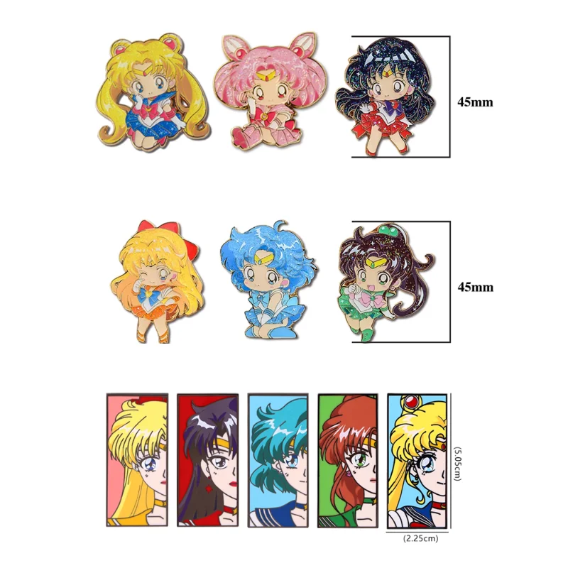 

Cartoon Sailor Moon Animated Character Enamel Pins Alloy Badge Clothing Bag Accessories Brooches Brooches on Clothes Gifts