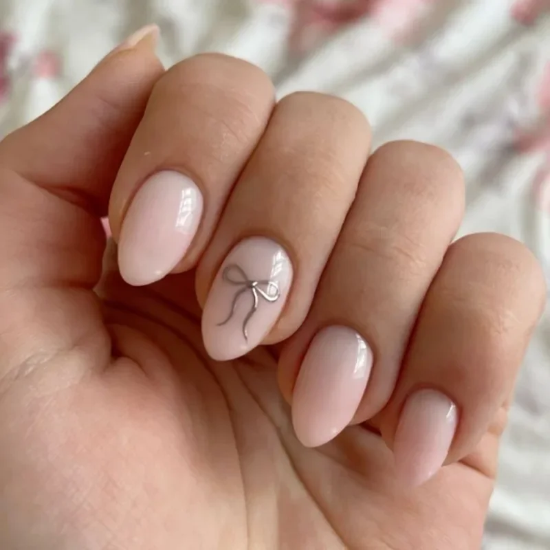 بسيطة عارية اللون Bowknot عين القط اللوز وهمية مسمار الفرنسية جميلة الصلبة الديكور وأشار مع أداة ABS اضغط على الأظافر انفصال