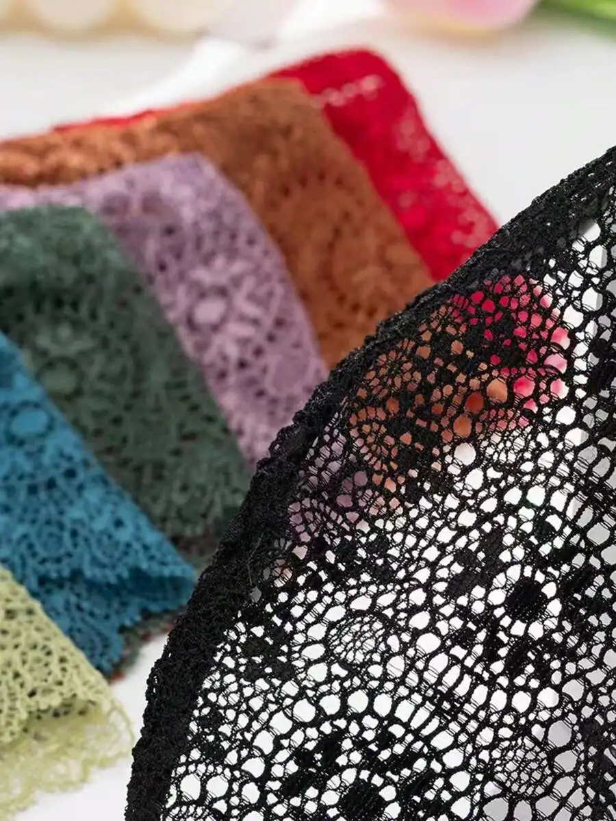 

6/12 Pieces Womens Lace Panties Hollow Out Design Breathable Soft Lightweight Underwear For Daily Party Festival