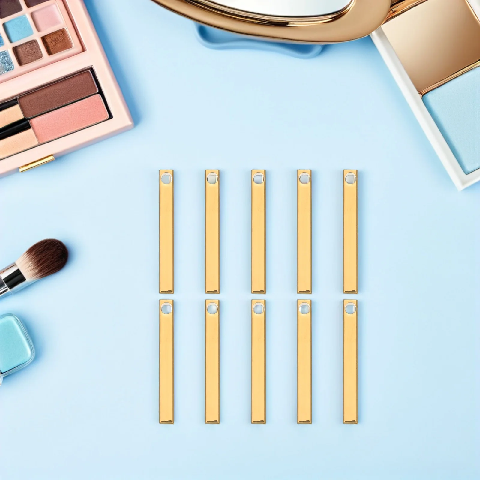 

10pcs Rectangle Bar Engraving Blanks Stainless Steel 3D Stamping Pendants For Necklace Keychain Diy Jewelry Making Craft