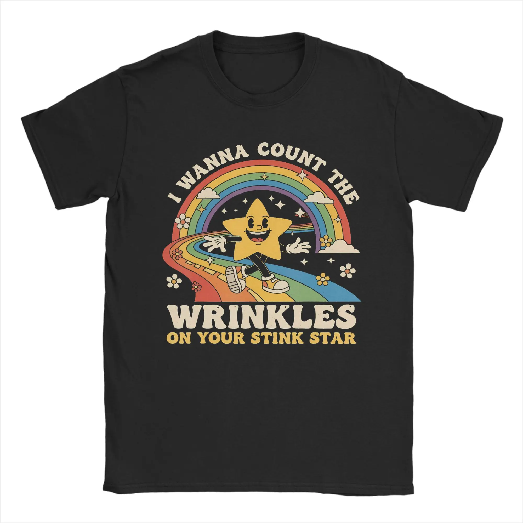 Funny I Wanna Count The Wrinkles On Your Stink Sun Star Men's Tees Short Sleeve Round Neck T-Shirts 100% Cotton Party Tops