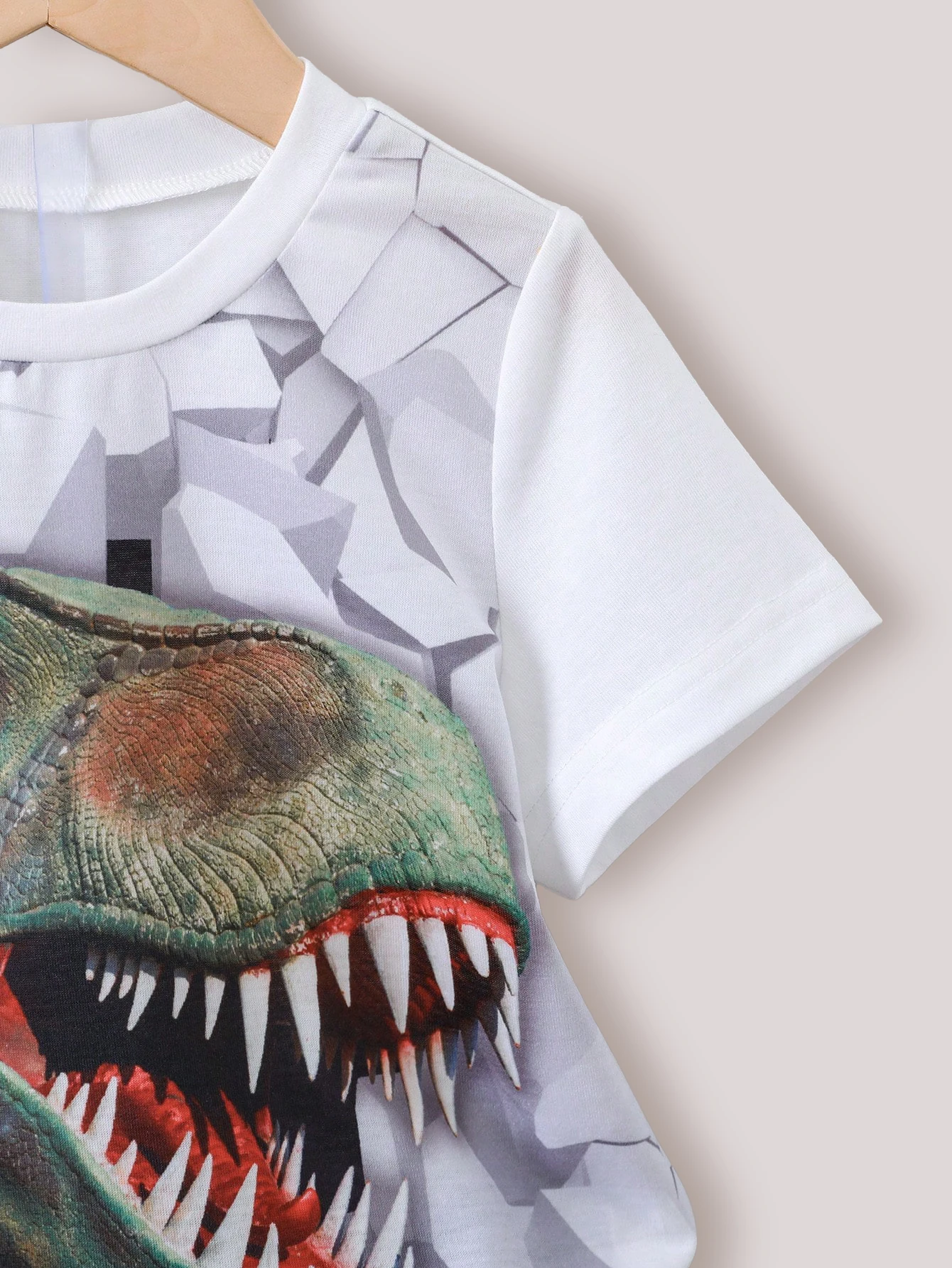 Summer Boys\' Suit T-Shirt Tops Shorts Dinosaur Print Casual Fashion Children\'s Clothing 4-7y