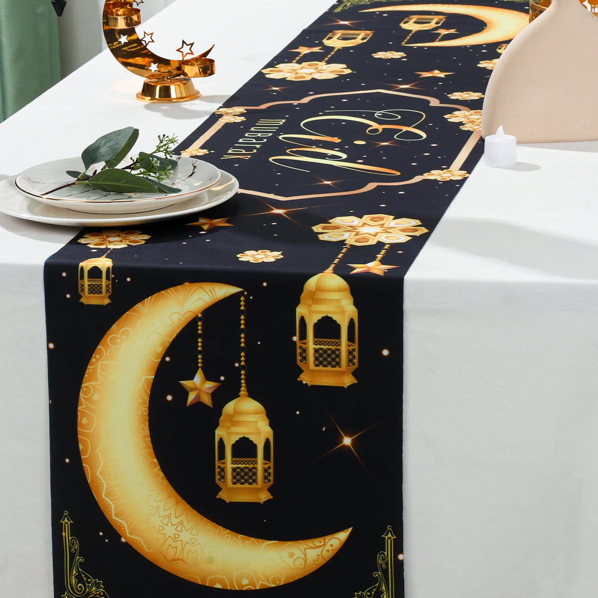 Eid Mubarak Table Runner Ramadan Decoration For Home Islamic Muslim Party Supplies Ramadan Kareem Tablecloths Eid Al Adha 2025