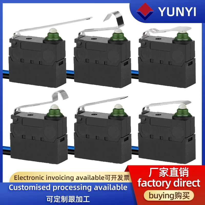YUNYI Y3-E Micro Switch 14.7With Lead,Leverage,Positioning Column,NO NC IP67 Waterproof, Charging Gun, Car Central Control Lock