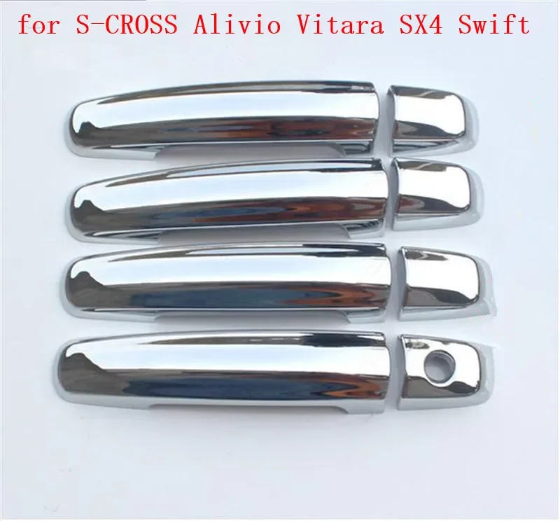 Garniture de poignée de porte pour Suzuki S-CROSS Alivio Vitara SX4 Swift Accessoires de voiture ABS Chrome Car Door Foy Bowl Cover