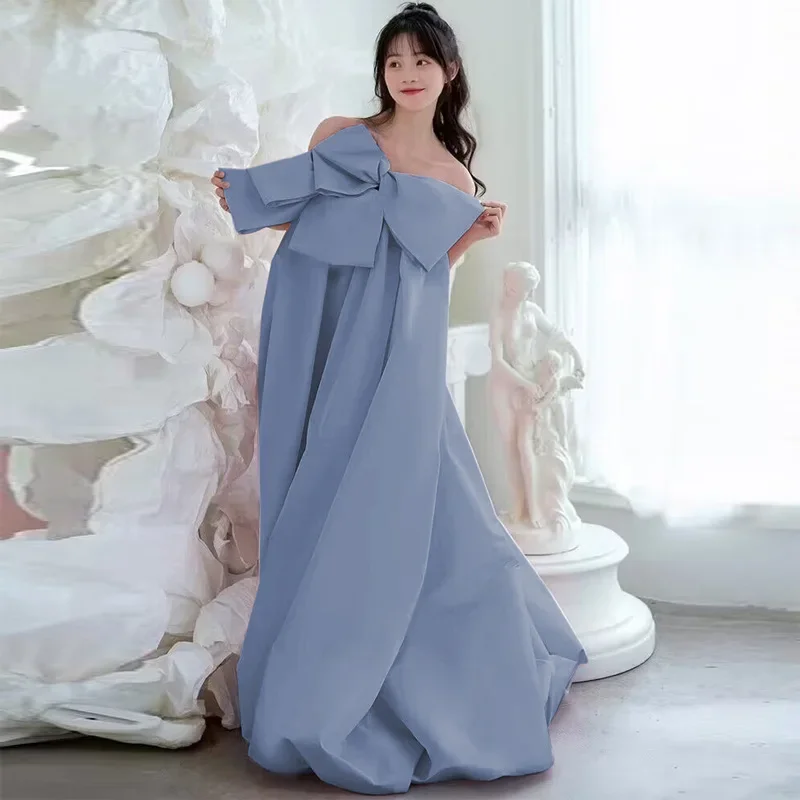 

Bridal Simple Morning Robe 2025 Spring New Wedding Photography Strapless Fashion Trend Birthday Adult Dress for Women