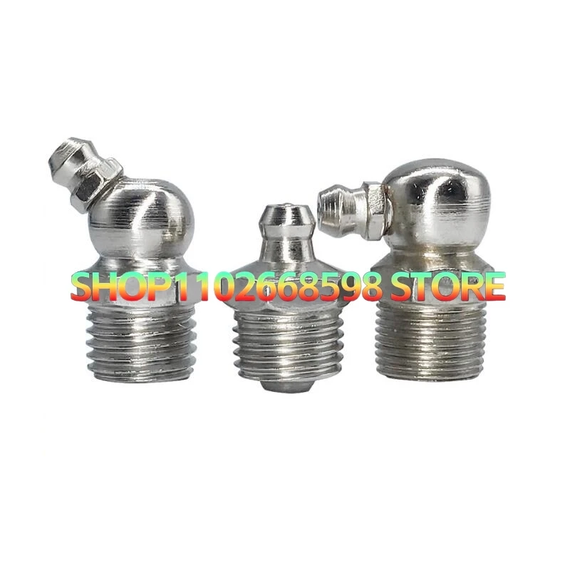 

5 шт., железный никелированный смазочный ниппель, метрическая имперская наружная резьба, прямой коленчатый тип, масляный фитинг Zerk для смазочного пистолета