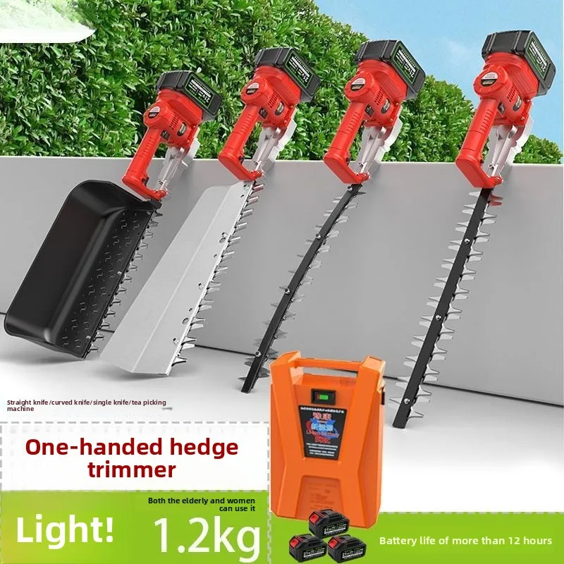 One Handed Electric Hedge Trimmer, Backpack Style Handheld Lithium Battery Tea Picking Machine, Rechargeable Trimmer