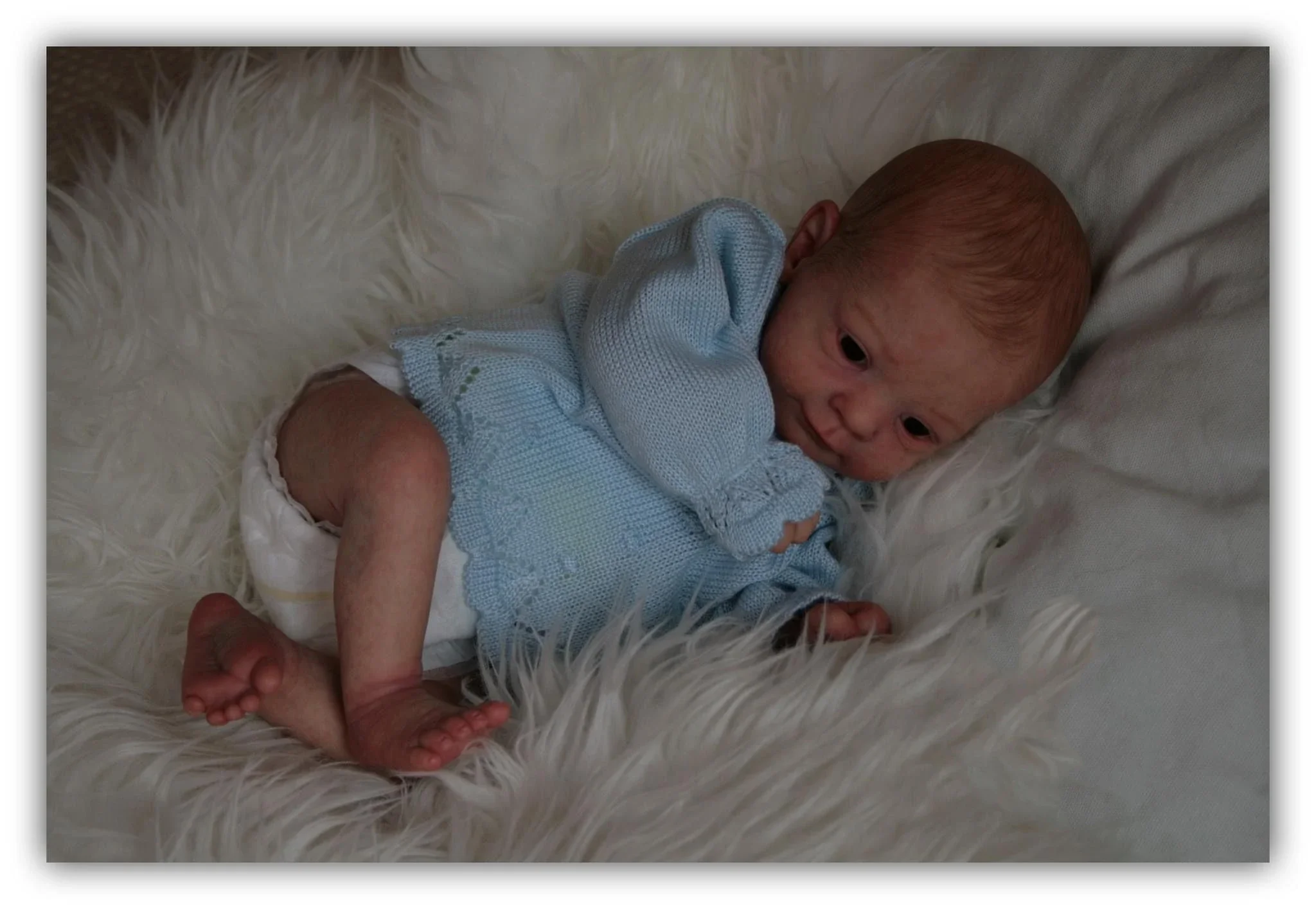 SINO-BB 19inch Soft Body Reborn Baby Doll Felicia Same as Picture Lifelike Soft Touch Newborn 3D Skin Hand-Draw Hair Visible