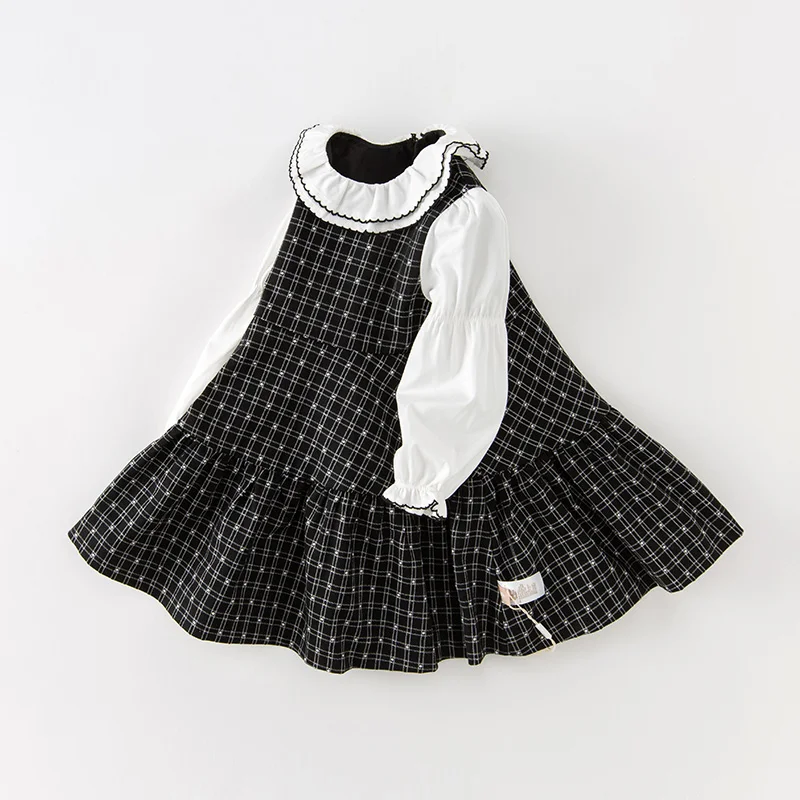 Dave Bella Girl\'s Dresses Children\'s New Baby Autumn Casual Fashion Princess Cute Gentle Plaid Outdoors Party DB3236289