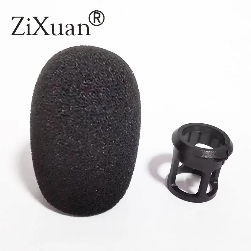 Esponja de parabrisas con cubierta de espuma con cierre interior de plástico para micrófono de mesa Shure Beta98 MX412 418
