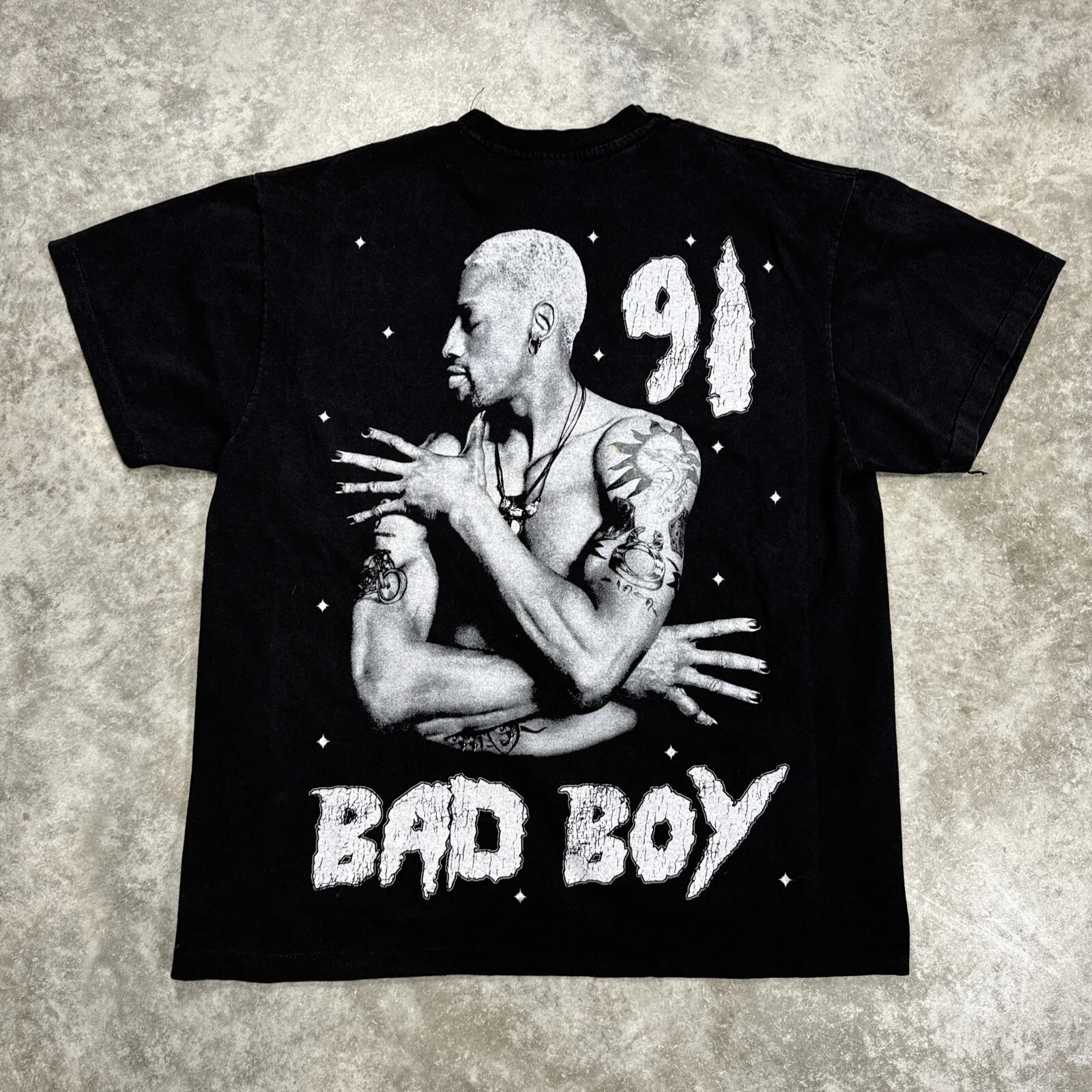 Rodman Big Face Double Sides Print Short Sleeve Cotton T Shirt Men Women Summer Vintage Y2K Round Neck Casual Streetwear Tee Top