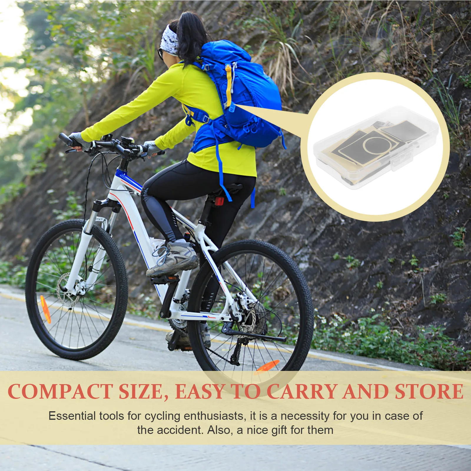 

1 set No Glue Tire Repair Kit Bike Tire Repairing Supplies Precision Tools Emergency Repair Set For Bicycle Motorcycle Atv