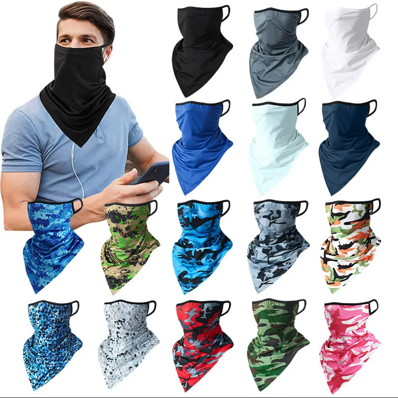 Summer Breathable Mesh Face Cover Hunting Cycling Bandana Sport Half Mask Neck Tube Running Hiking Triangle Sunscreen Scarf